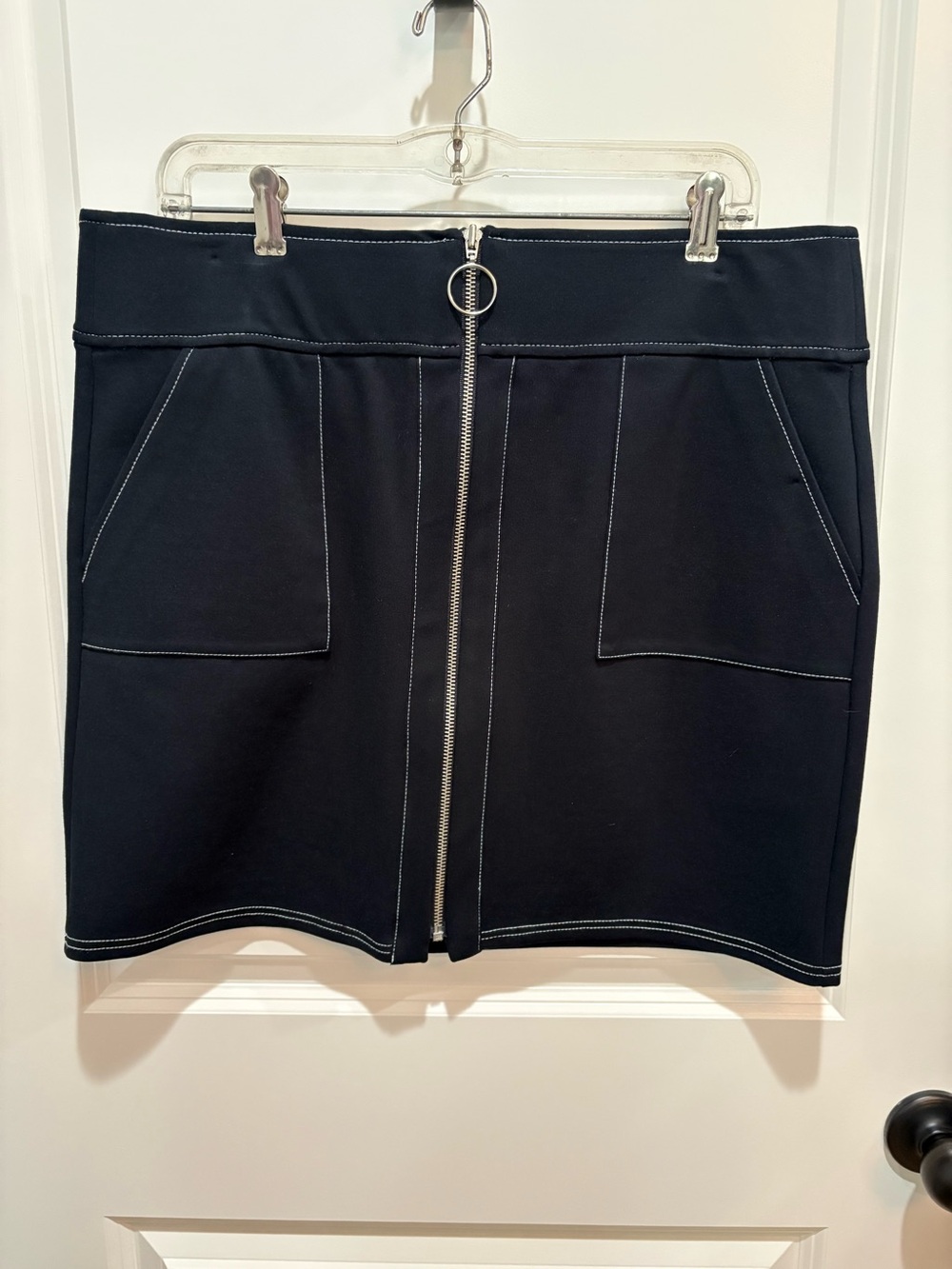 I.N.C. International Concepts Black Zip-Front Mini Skirt